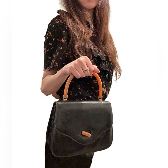 Gucci Top Handle black lizard print Bag - Picture 16 of 16